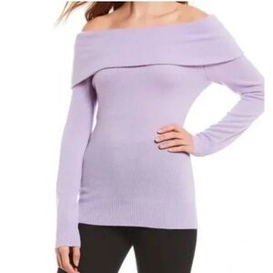Antonio Melani Lavender Cashmere Off Shoulder Sweater -NWT